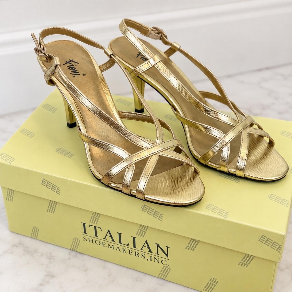 Fioni Metallic Gold Strappy Heels ✨ Size 6.5